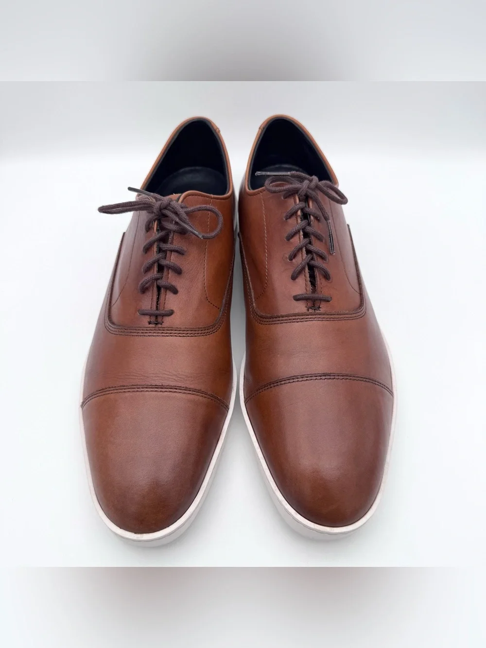 Allen Edmonds Park Avenue Brown Leather Cap Toe Hybrid Dress Shoes Sneakers 11 D
